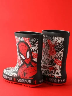 Vanilla Underground Spiderman Boys Wellies with Handles