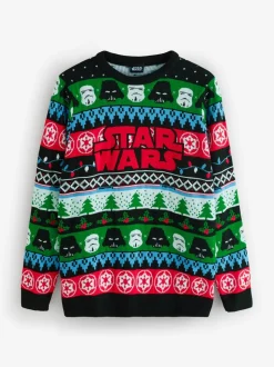 Vanilla Underground Star Wars Logo Knitted Christmas Jumper