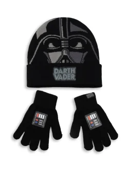 Vanilla Underground Star Wars Boys Black Beanie and Gloves Set