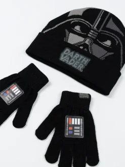 Vanilla Underground Star Wars Boys Black Beanie and Gloves Set