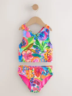 Veelkleurig met tropische print - Bikini (3-16 jr)