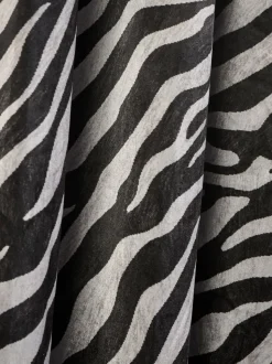 Velvet Zebra Print Eyelet Curtains