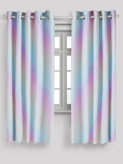 Verduisterende ombre ringgordijnen met regenboogprint