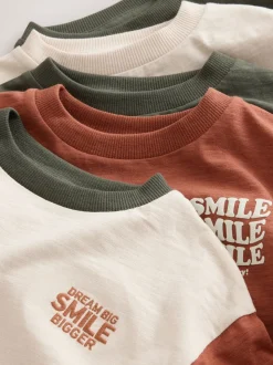 Verschillende mineraaltinten - Set van 5 T-shirts met lange mouwen (3 mnd-7 jr)