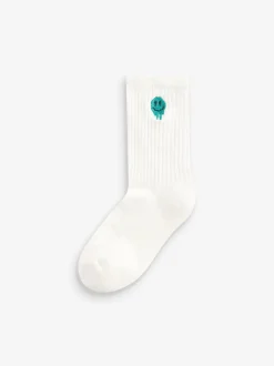 Versierde smiley's - Sport Rib Socks 5 Pack