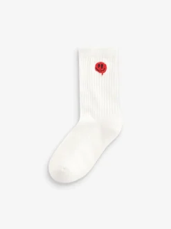 Versierde smiley's - Sport Rib Socks 5 Pack