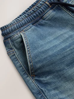 Vintage blauw - Cargo jeans met elastische taille (3-16 jr)