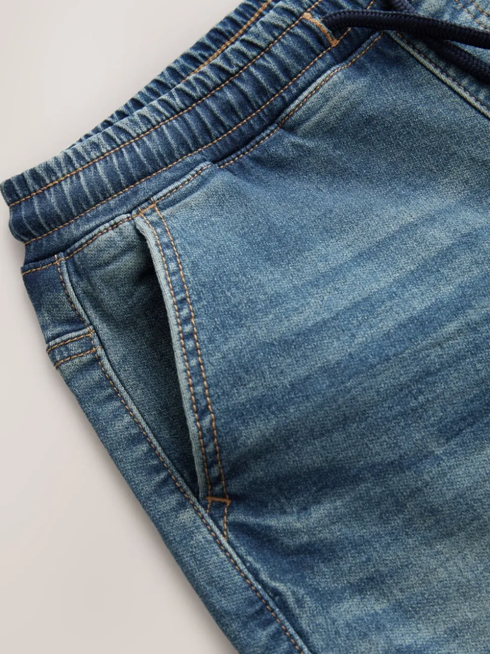 Vintage blauw - Cargo jeans met elastische taille (3-16 jr)