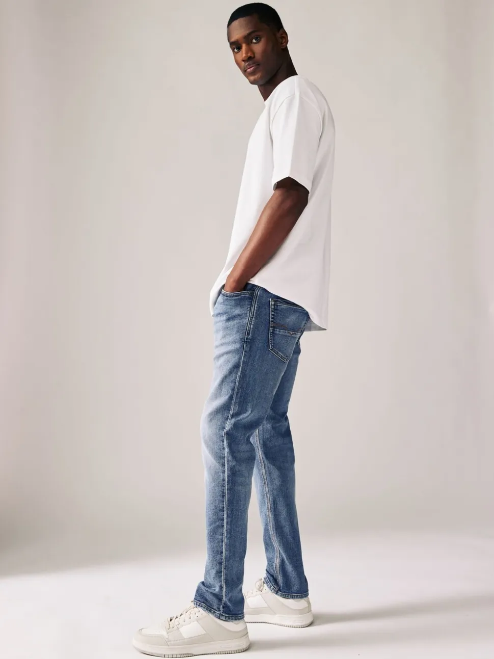 Vintage lichtblauw - Strakke Pasvorm - Comfortabele stretchjeans