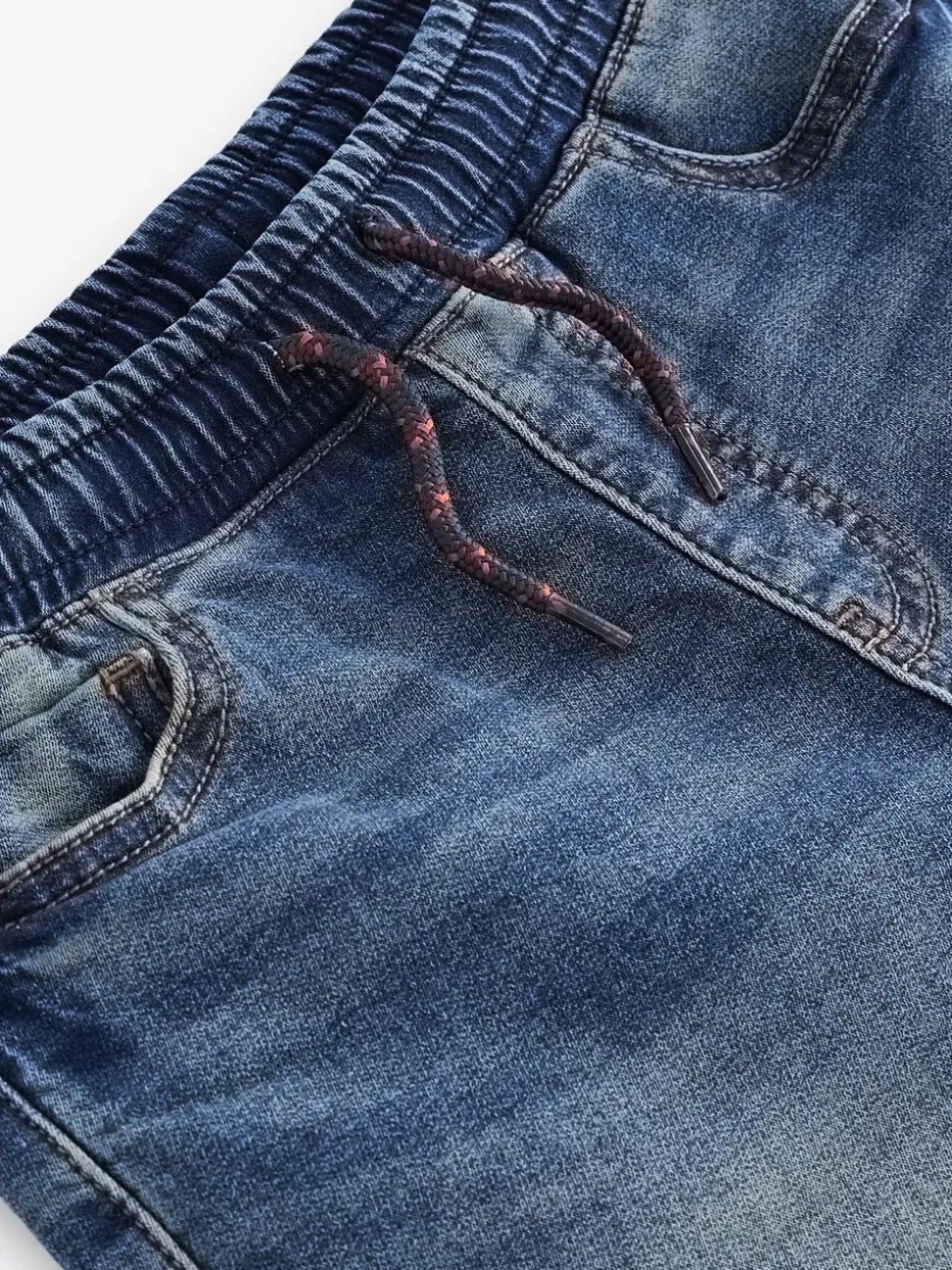 Vintage middenblauw - Jeans met stretch en elastische taille (3-16 jr)