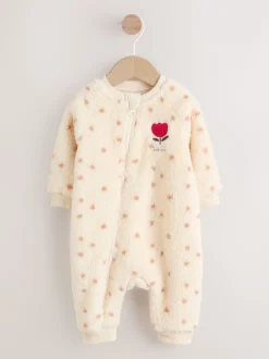 Vlekken - Zwaargewicht fleece babypyjama