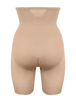 Warm beige - Miraclesuit - Doorschijnende dijlange stroomlijnende short met hoge taille