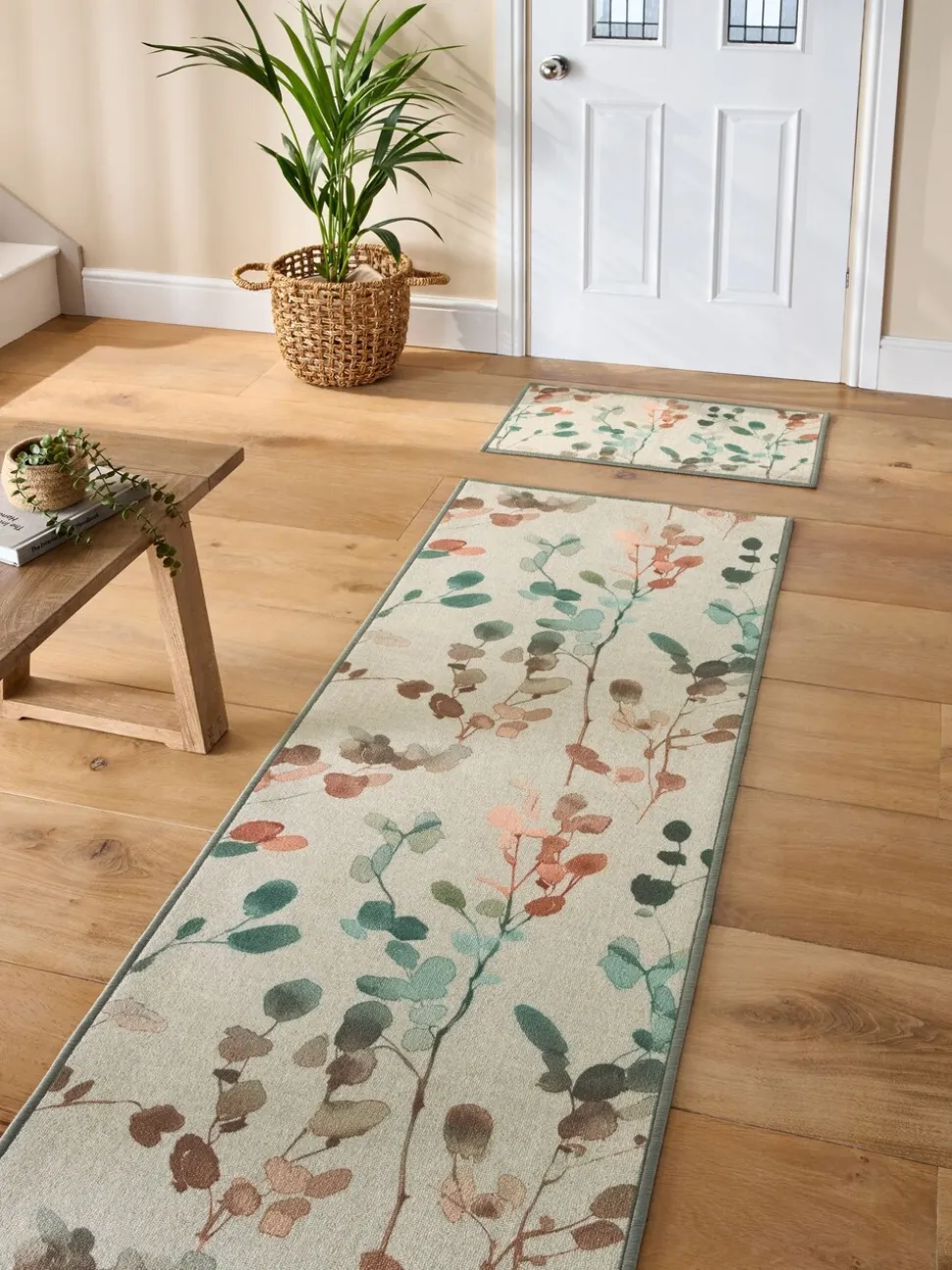 Wasbare herfstige loper met bloemenprint