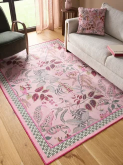 Wasbare loper met exotische aap en bloemen