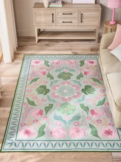 Washable Bettie Floral Print Rug