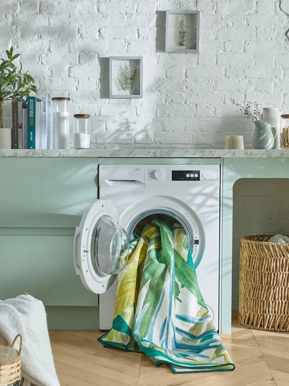 Washable Bettie vloerkleed met bloemenprint