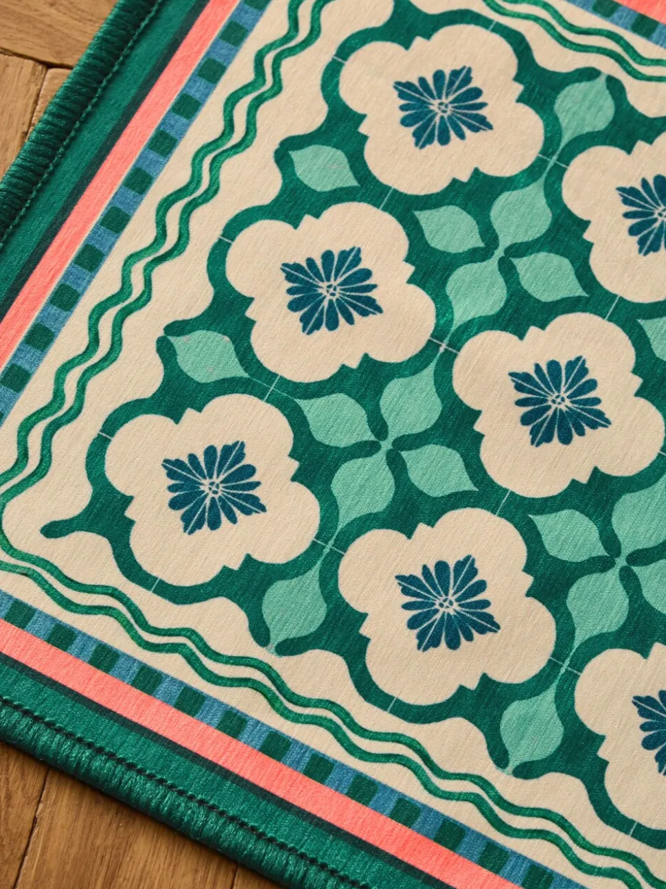 Washable Bright Tile Doormat