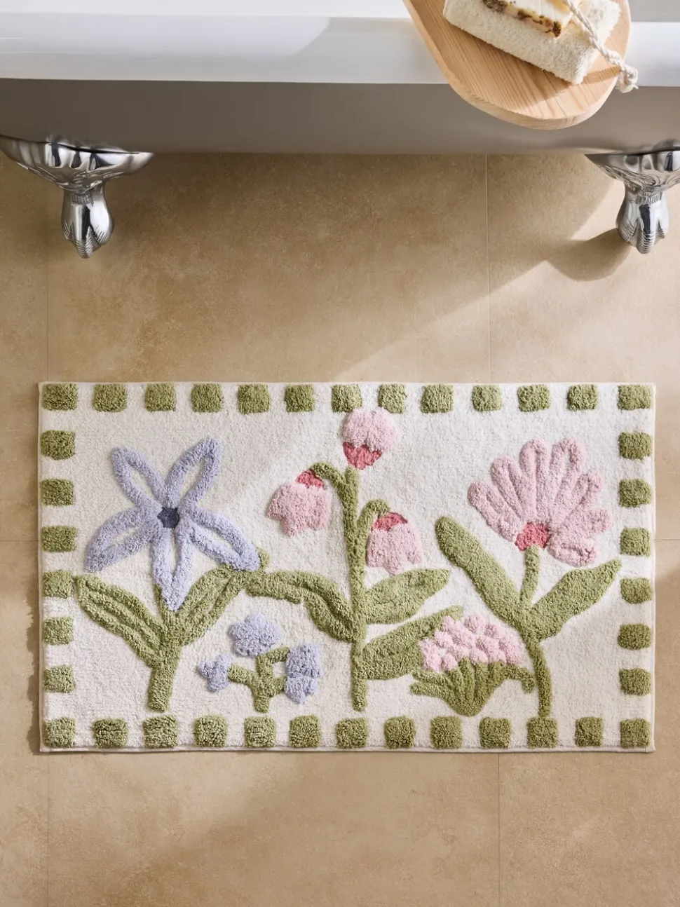Water Colour Floral Print Mat