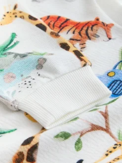 Watercolour Animals - Sweatshirt met ronde hals en all-over print (3 mnd - 7 jr)