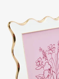 Wavy Gold Metal and Enamel Photo Frame