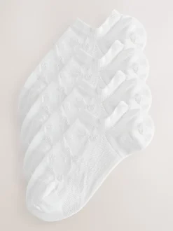 White Bow Texture - 4 paar sneakersokken