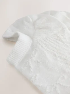 White Bow Texture - 4 paar sneakersokken