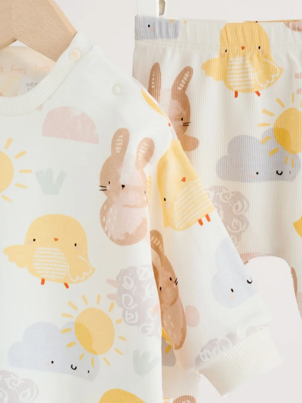 White Bunny Character Print - Easter Sweat and Leggings Baby Set (0mths-2yrs)