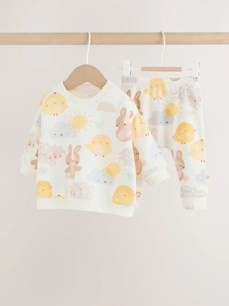White Bunny Character Print - Easter Sweat and Leggings Baby Set (0mths-2yrs)