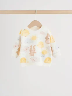 White Bunny Character Print - Easter Sweat and Leggings Baby Set (0mths-2yrs)