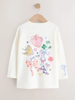 White Charm - Top met lange mouwen en pailletten (3-16jr)