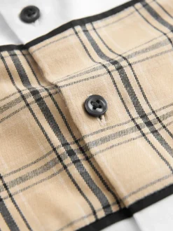 White Check Splice - Short Sleeve Smart Shirt (3-16yrs)