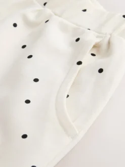 White Mono Spot Bears - Embellished Barrel Trousers (3mths-7yrs)