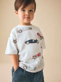 White Watercolour Car - Short Sleeve All-Over Print T-Shirt (3 Month-7 Years) (3mths-7yrs)