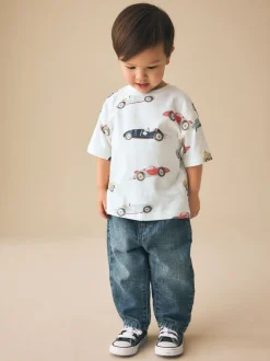 White Watercolour Car - Short Sleeve All-Over Print T-Shirt (3 Month-7 Years) (3mths-7yrs)