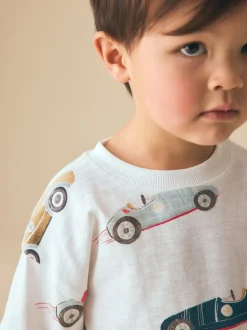 White Watercolour Car - Short Sleeve All-Over Print T-Shirt (3 Month-7 Years) (3mths-7yrs)