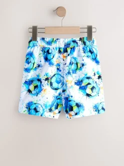 White/Blue Football - Zwembroek met print (3-16jr)