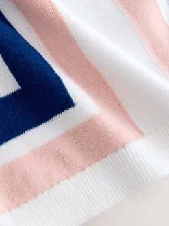 Wit - 100% katoenen gebreid poloshirt met rits bij de hals (3mnd-7jr)