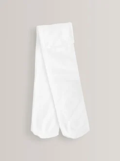 Wit - 2 Schoolpanty's van 80 denier