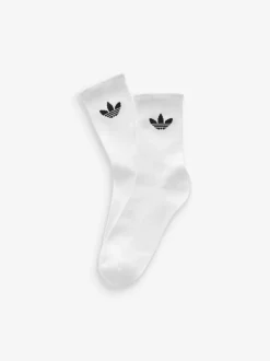 Wit - adidas Originals verpakking van 6 Trefoil enkelsokken