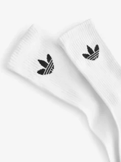 Wit - adidas Originals verpakking van 6 Trefoil enkelsokken