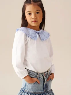 Wit - Angel & Rocket Betty blouse met Strepen en Lange mouwen