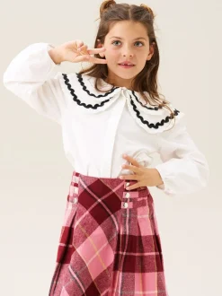 Wit - Angel & Rocket Leonie Double Collar Spot Blouse