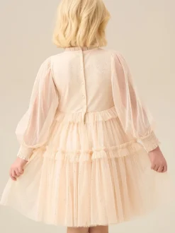 Wit - Angel & Rocket Willow Ivory Balloon Sleeve Boho Dress