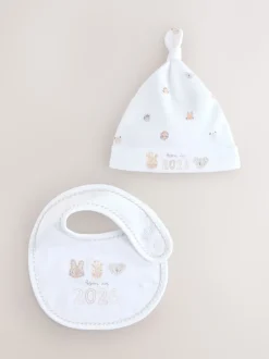 Wit - Baby pyjama en muts set (0-12mnd)