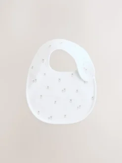 Wit - Babyslabbetjes met dierenprint 5 stuks