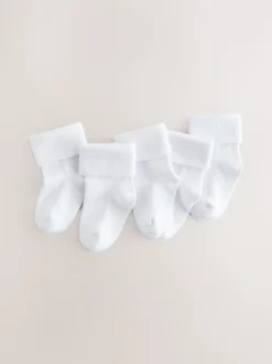 Wit - Babysokken met omgerolde rand (0mnd-2jr)
