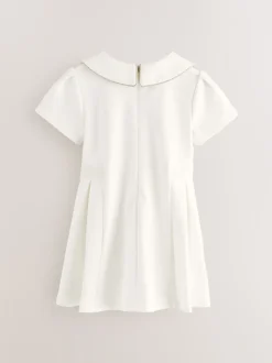 Wit - Baker by Ted Baker - Jurk van Ponte-stof met strikkraag