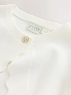Wit - Baker by Ted Baker Bow Sleeve Scallop Edge Cardigan