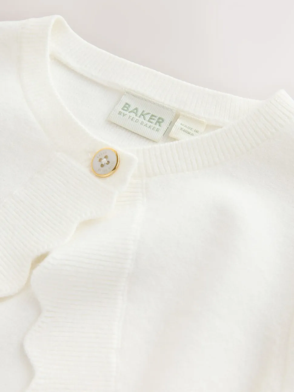 Wit - Baker by Ted Baker Bow Sleeve Scallop Edge Cardigan