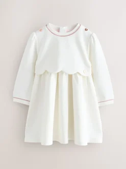 Wit - Baker by Ted Baker Ponte-jurk met gegolfde rand